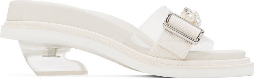 Simone Rocha Off-White Embellished Slides