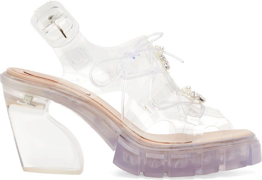 Simone Rocha Transparent Lace-Up Trek Heels