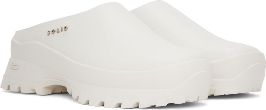 Solid Homme White Leather Mules - Picture 2