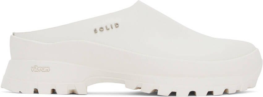 Solid Homme White Leather Mules - Picture 5