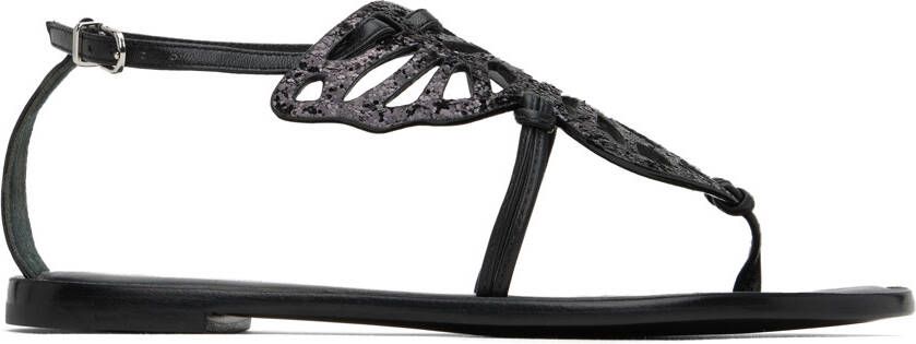 Sophia Webster Black Butterfly Flat Sandals - Picture 5