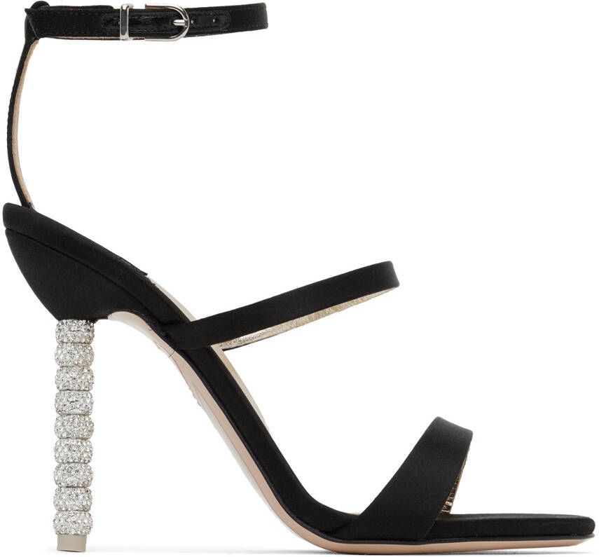 Sophia Webster Black Rosalind Crystal Heeled Sandals - Picture 5