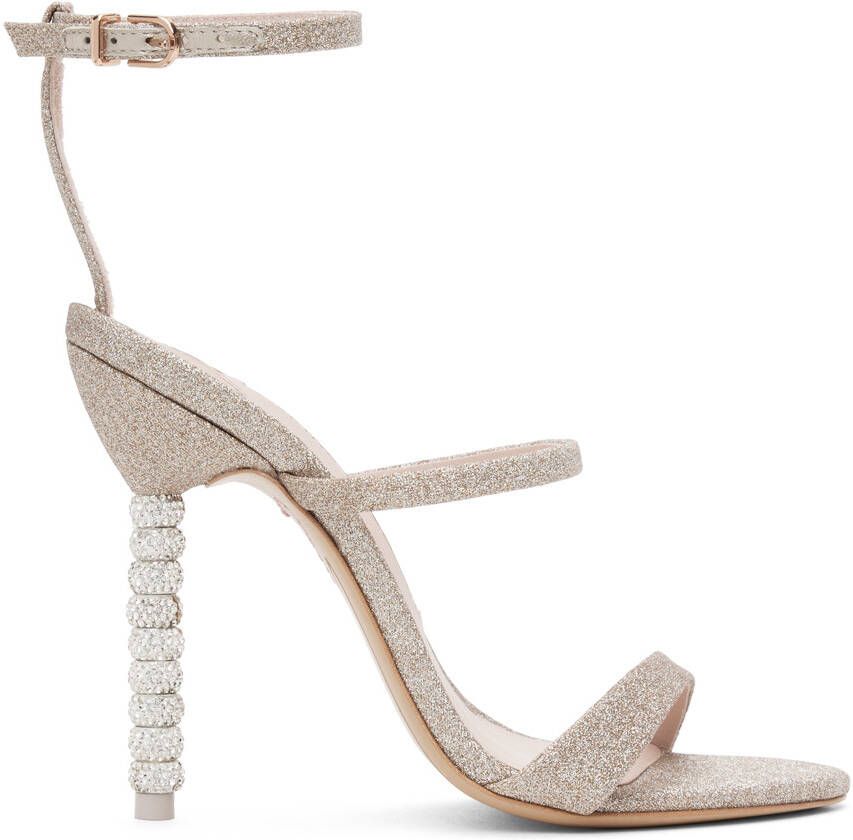 Sophia Webster Gold Rosalind Crystal Heeled Sandals - Picture 5