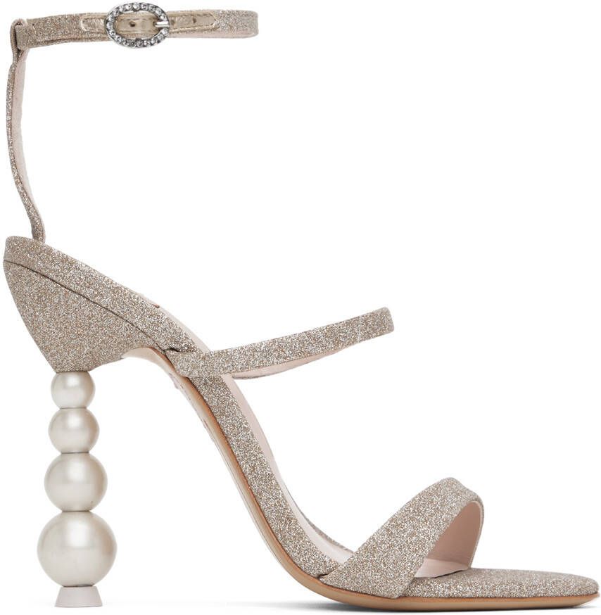 Sophia Webster Gold Rosalind Pearl Heeled Sandals - Picture 5