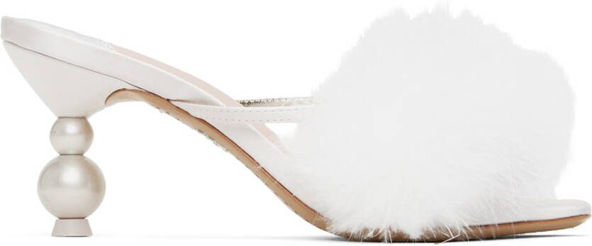 Sophia Webster Off-White Delicia Marabou Heeled Sandals - Picture 5