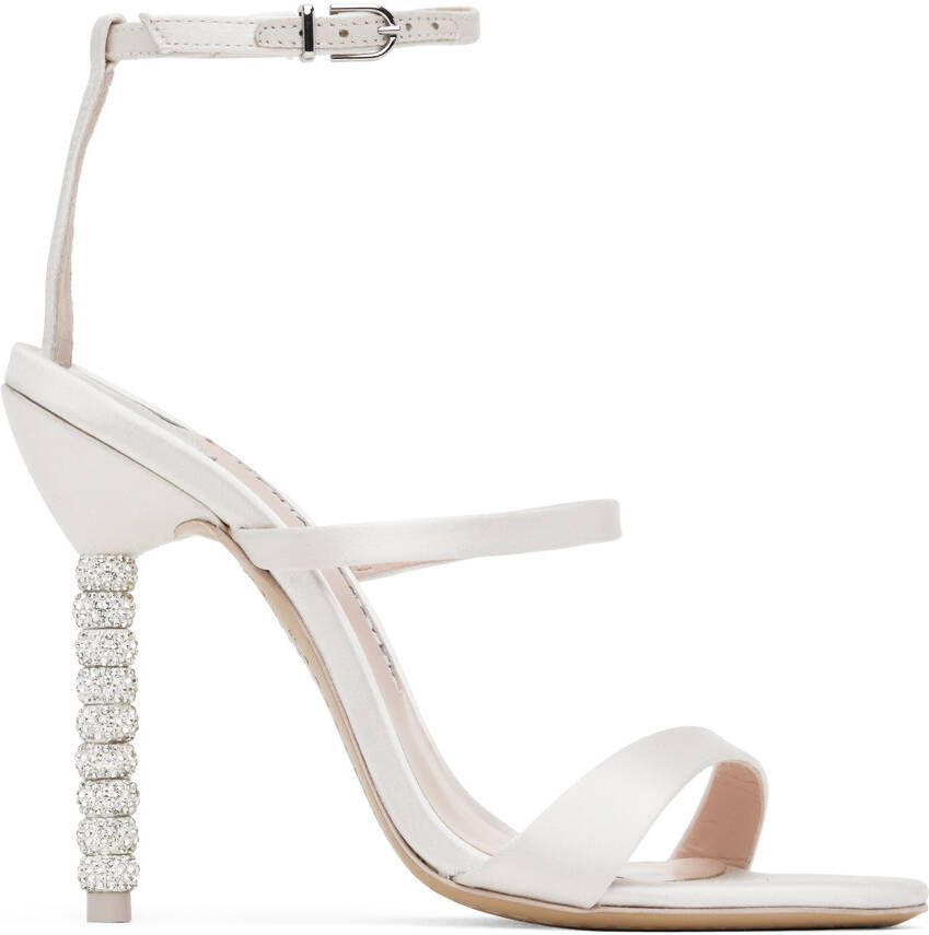 Sophia Webster Off-White Rosalind Crystal Heeled Sandals - Picture 5