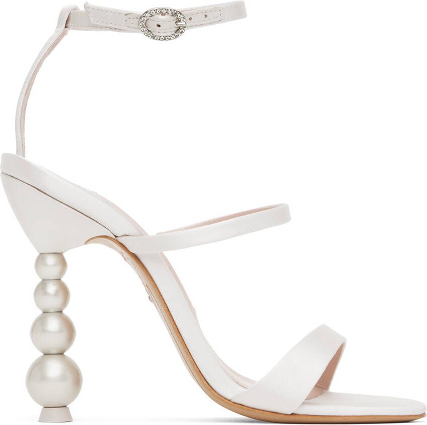 Sophia Webster Off-White Rosalind Pearl Heeled Sandals - Picture 5