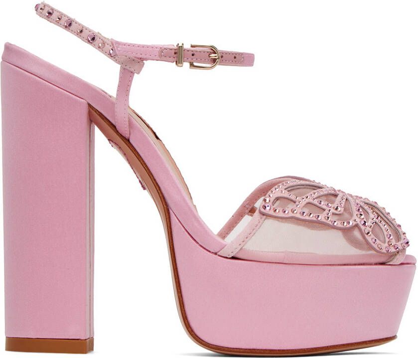 Sophia Webster Pink Farfalla Heeled Sandals - Picture 5