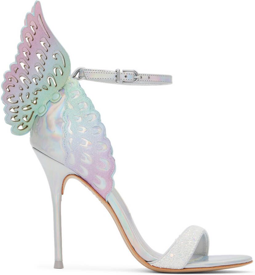 Sophia Webster Silver Iridescent Evangeline Heeled Sandals - Picture 5