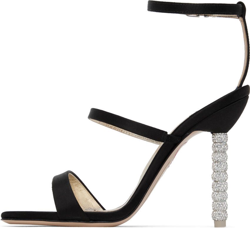 Sophia Webster Black Rosalind Crystal Heeled Sandals - Picture 3