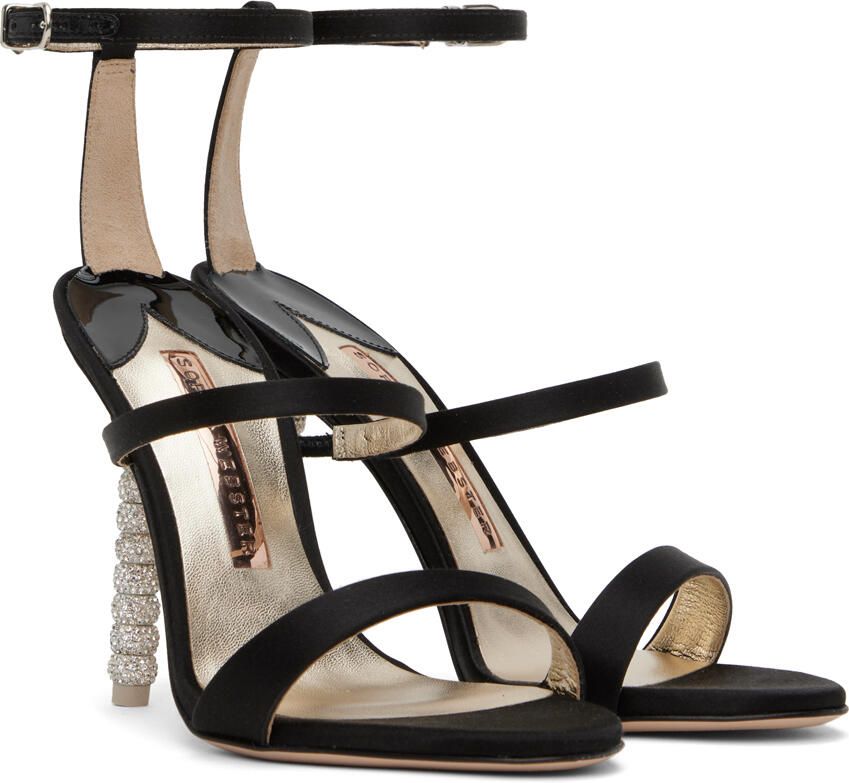 Sophia Webster Black Rosalind Crystal Heeled Sandals - Picture 2