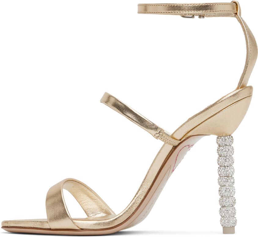 Sophia Webster Gold Rosalind Crystal Heeled Sandals - Picture 2