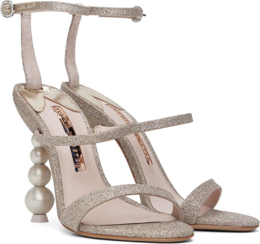 Sophia Webster Gold Rosalind Pearl Heeled Sandals - Picture 3