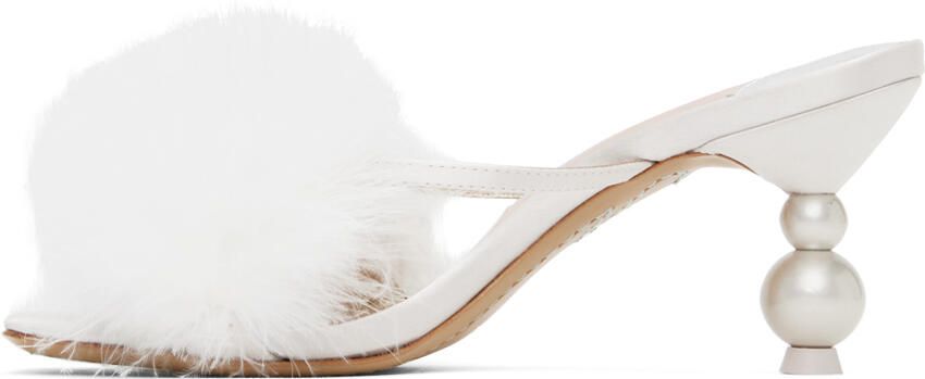 Sophia Webster Off-White Delicia Marabou Heeled Sandals - Picture 2
