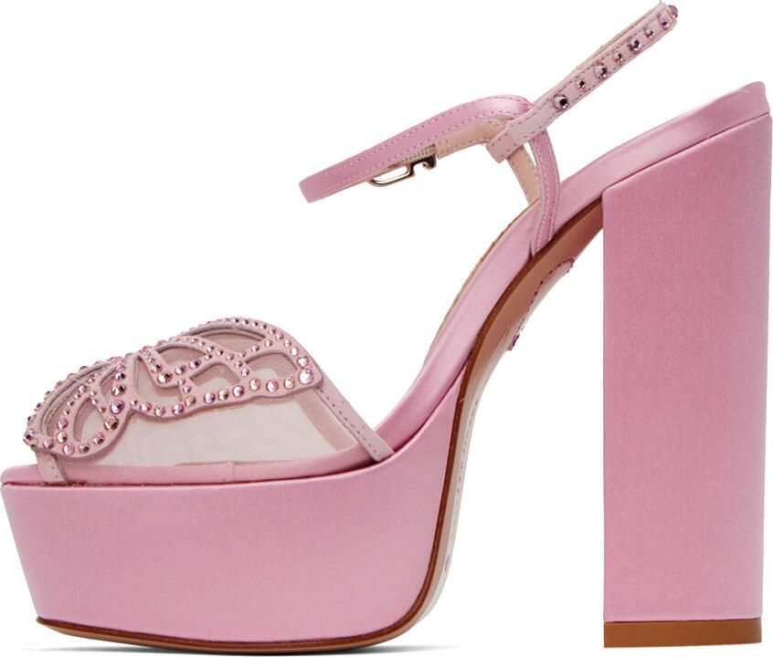 Sophia Webster Pink Farfalla Heeled Sandals - Picture 2