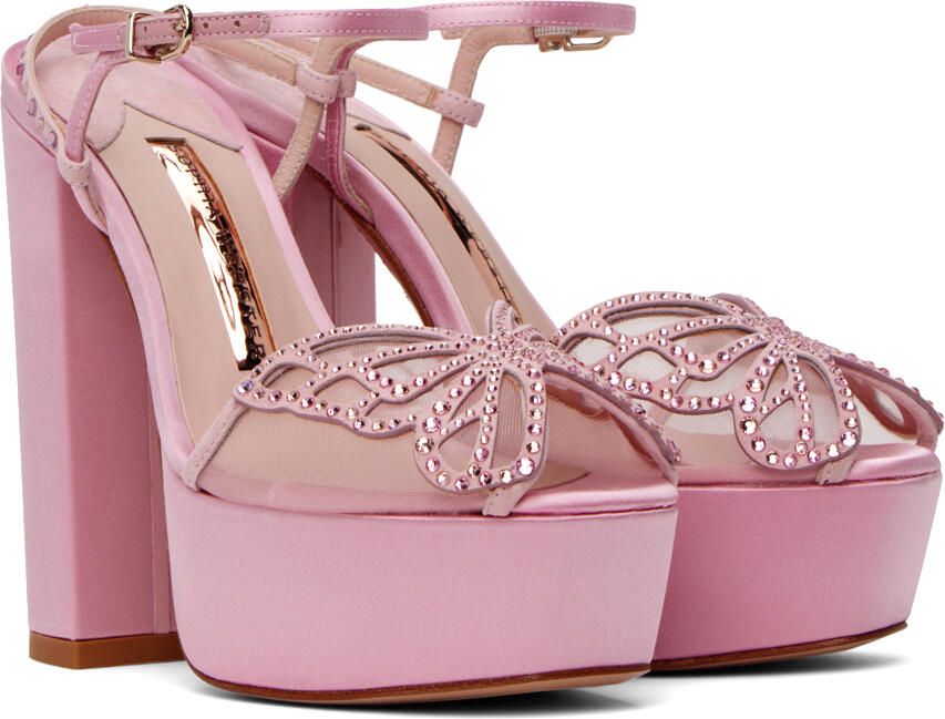 Sophia Webster Pink Farfalla Heeled Sandals - Picture 3