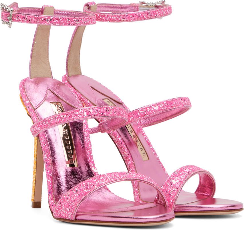 Sophia Webster Pink Rosalind Heeled Sandals - Picture 3