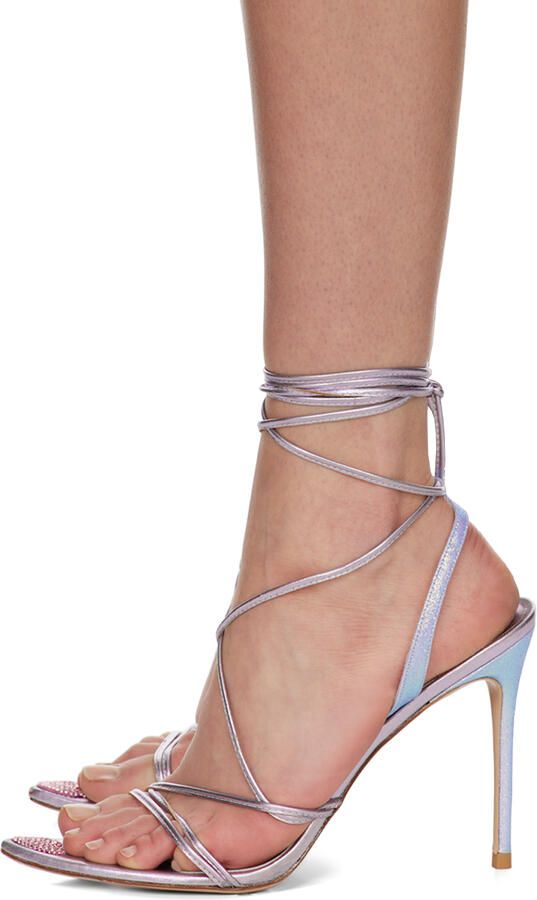 Sophia Webster Silver Amora Heeled Sandals - Picture 3