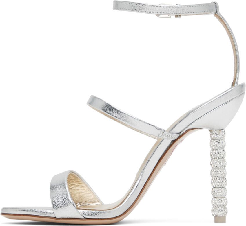 Sophia Webster Silver Rosalind Crystal Heeled Sandals - Picture 3
