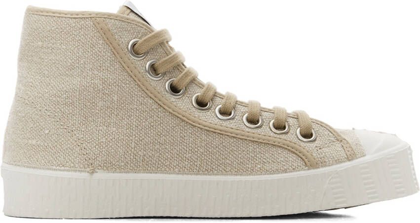 Spalwart Beige Linen Special Mid Sneakers - Picture 5