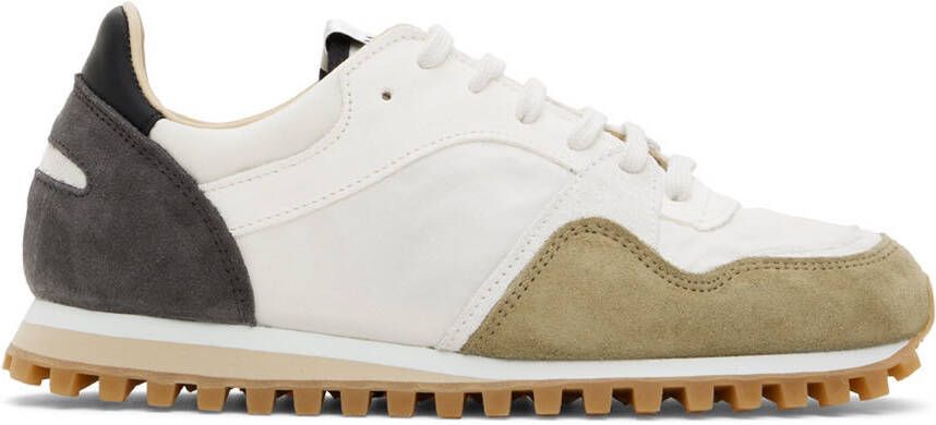 Spalwart White & Khaki Marathon Trail Low Mix Sneakers - Picture 5