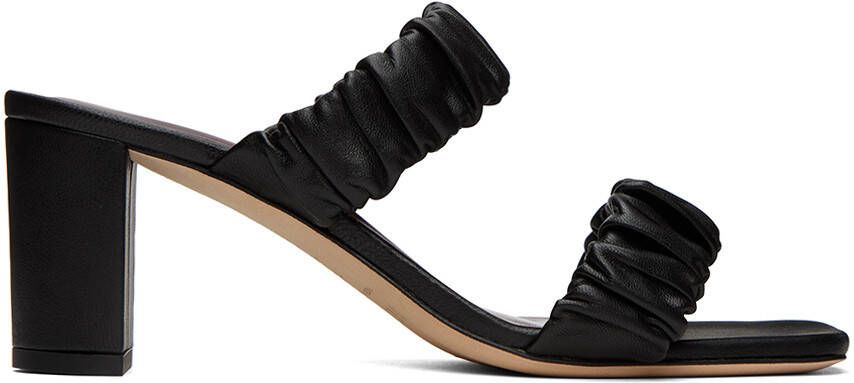 Staud Black Frankie Ruched Sandals - Picture 4