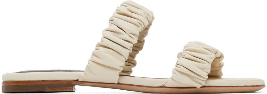 Staud Off-White Maya Ruched Sandals - Picture 7