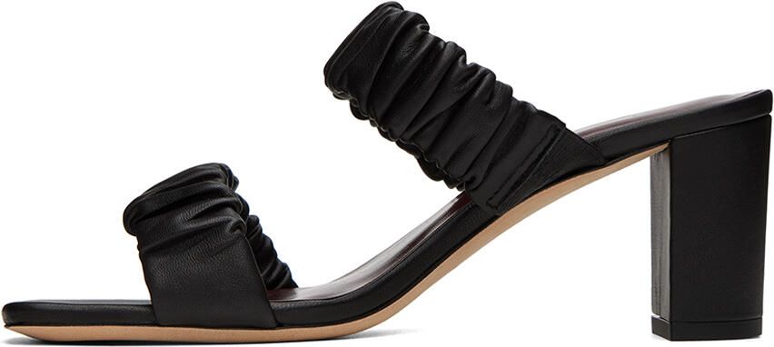Staud Black Frankie Ruched Sandals - Picture 3