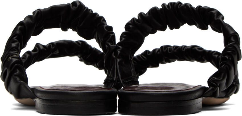 Staud Black Maya Ruched Sandals
