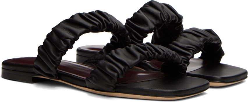 Staud Black Maya Ruched Sandals - Picture 2