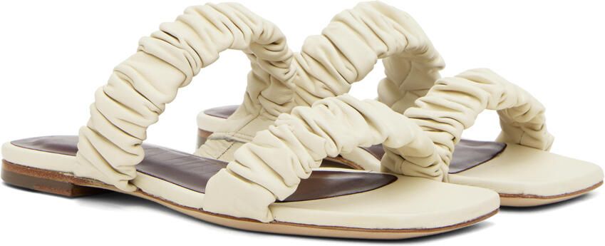 Staud Off-White Maya Ruched Sandals - Picture 2