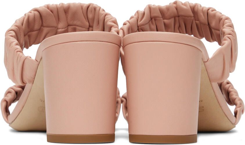 Staud Pink Ruched Frankie Sandals