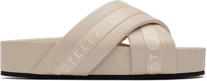 Stella McCartney Beige Vesta Slide Sandals - Picture 5