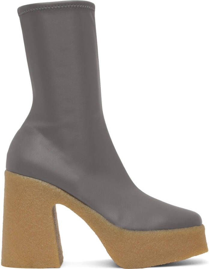 Stella McCartney Gray Skyla Heeled Boots