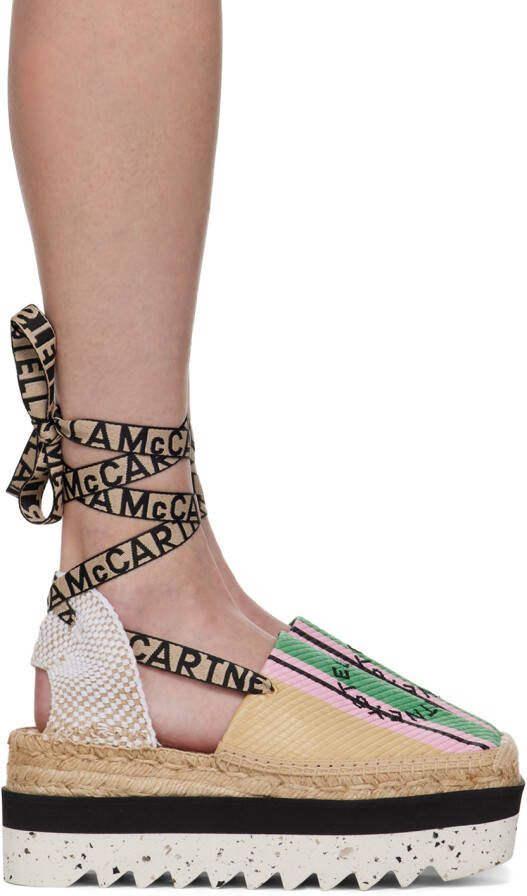 Stella McCartney Green & Beige Gaia Platform Espadrilles - Picture 5