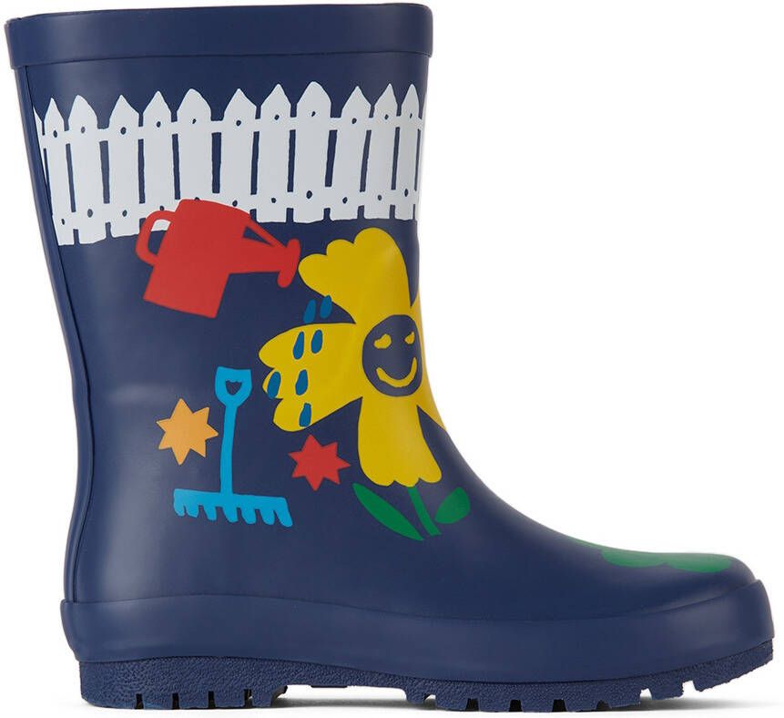 Stella McCartney Kids Navy Gardening Waterproof Rain Boots - Picture 5