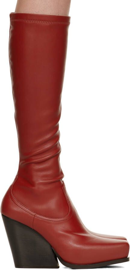 Stella McCartney Red Cowboy Knee-High Boots - Picture 5