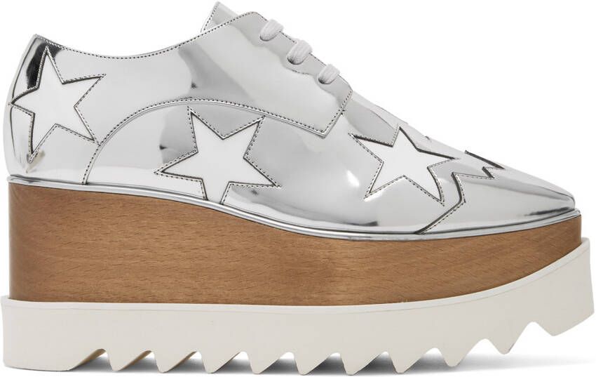 Stella McCartney Silver Elyse Stars Mirror Oxfords - Picture 5