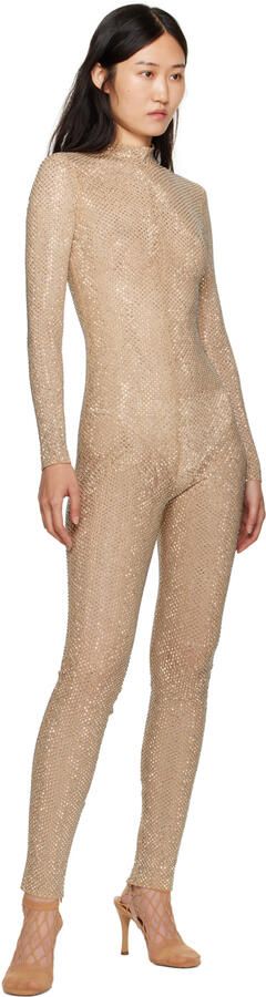 Stella McCartney Beige Fishnet 100 Heeled Sandals - Picture 4