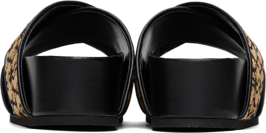 Stella McCartney Black & Beige Monogram Sandals