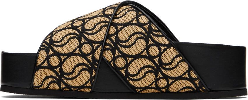 Stella McCartney Black & Beige Monogram Sandals - Picture 3