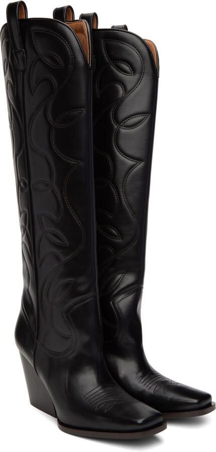 Stella McCartney Black Cowboy Tall Boots - Picture 2
