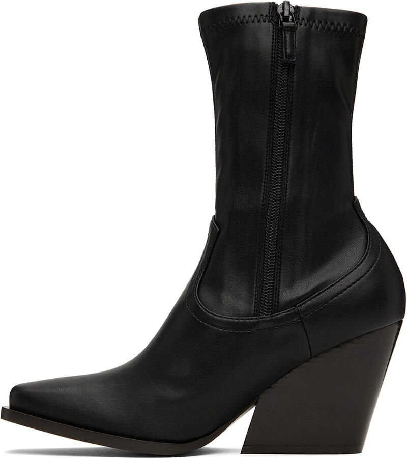 Stella McCartney Black Faux-Leather Cowboy Boots