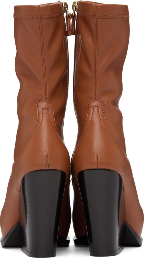 Stella McCartney Brown Cowboy Ankle Boots - Picture 5