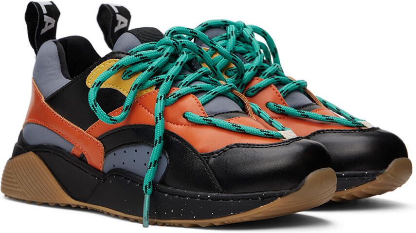 Stella McCartney Kids Grey & Orange Colorblock Sneakers - Picture 2