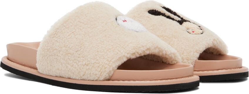 Stella McCartney Pink Yoshitomo Nara Edition 'Little Black Bunny' Slides - Picture 3