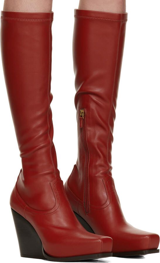 Stella McCartney Red Cowboy Knee-High Boots