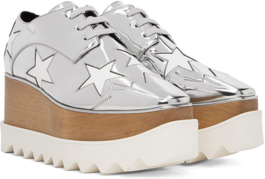 Stella McCartney Silver Elyse Stars Mirror Oxfords - Picture 2