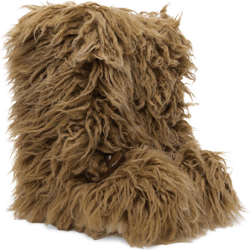 Stella McCartney Tan Yeti Shaggy Boots