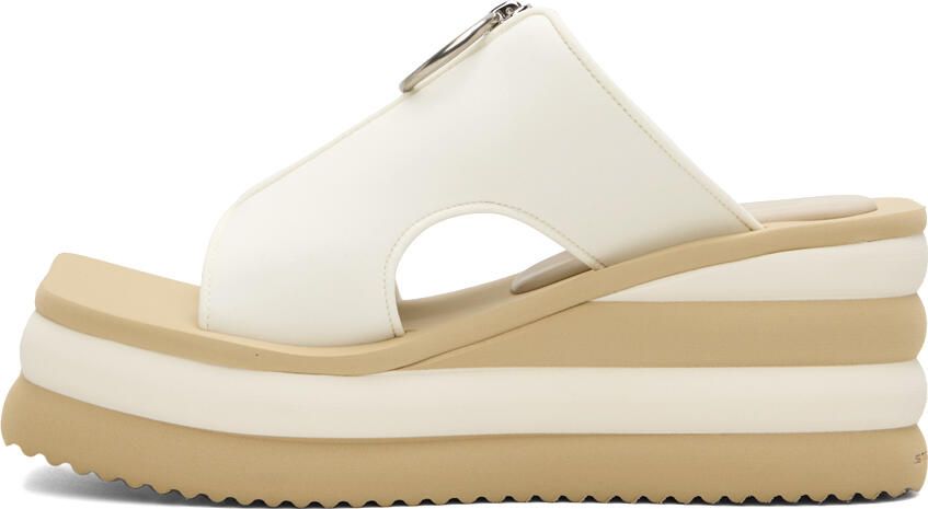 Stella McCartney White & Beige Scuba Slides - Picture 3